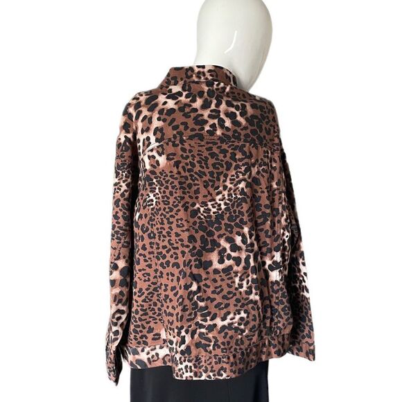 Peach Love California Cheetah Print Lightweight Jean Jacket - Picture 2 of 4
